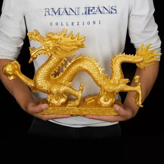 Bonne chance Figurine Dragon Feng Shui Résine Sculpture Dragon Chinois