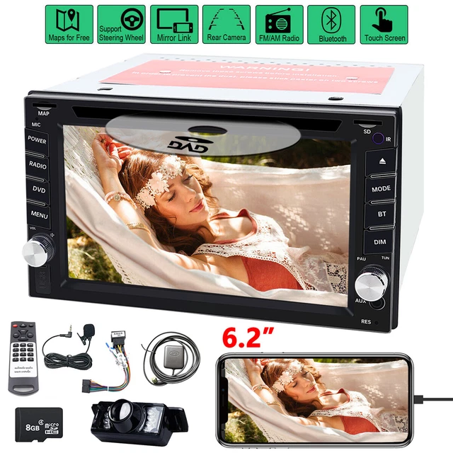 6.2" Touch Screen Double 2DIN Car DVD CD Radio Stereo Player Bluetooth HD Camera
