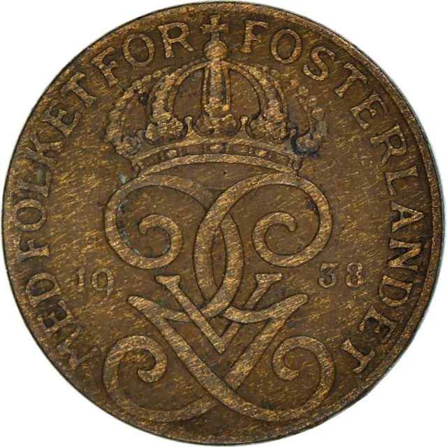 [#380613] Coin, Sweden, Gustaf V, Ore, 1938, EF(40-45), Bronze, KM:777.2