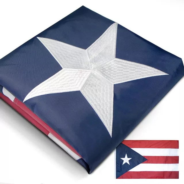 Anley Everstrong Embroidered Puerto Rico Flag Puerto Rican PR Banner 3x5 Ft