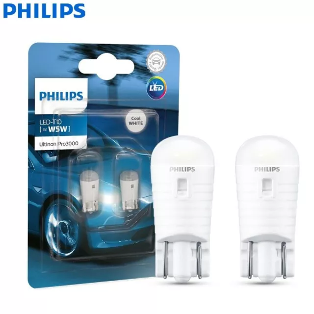 Philips LED T10 W5W Ultinon Pro3000 6000K Turn Signal Lamps Car Interior Light