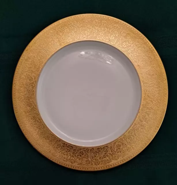 Heinrich & Co Gold Encrusted Plate Selb Bavaria 11” Dinner Plate H&C