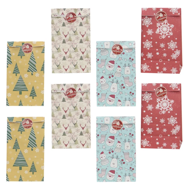 24 pz porta caramelle festive sacchetti regalo festivi in carta