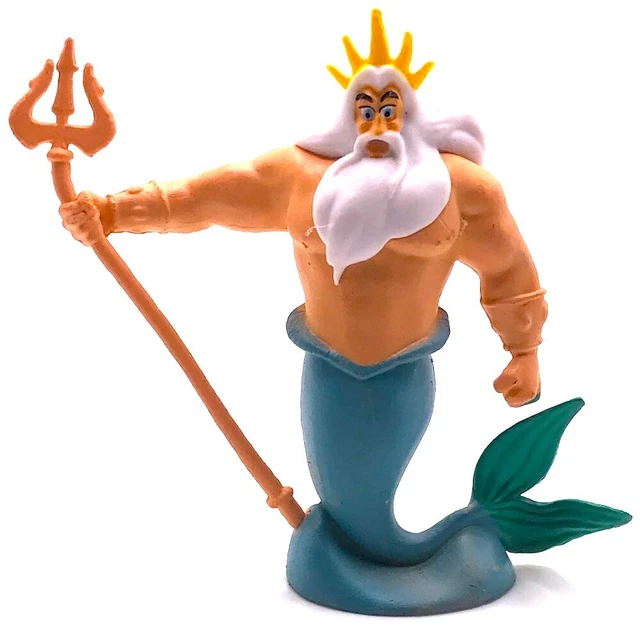 KING TRITON DISNEY LITTLE MERMAID Ariel PVC TOY Figure Playset 2 1/2