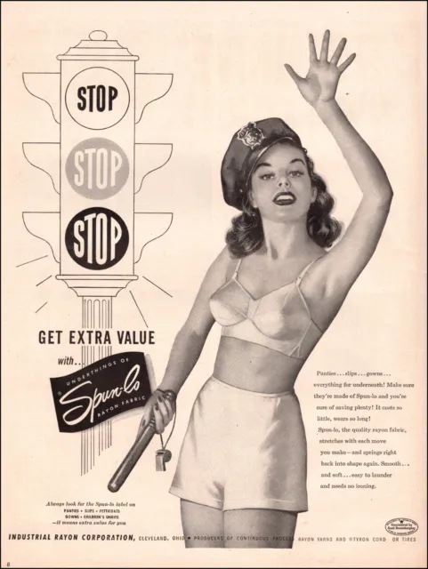 1950S VINTAGE lingerie AD SPUN LO Panties, Pinup Style Art 103017