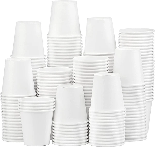 Giwrmu 200 Pack 3Oz Paper Cups White for Bathroom, Disposable Mouthwash Paper Cu