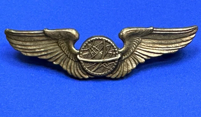 WWII US ARMY AIR FORCE NAVIGATOR WINGS Vintage Sterling Silver Airplane ...