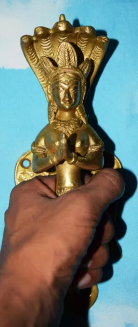 Golden Brass Door Handle Mermaid Cobra Snake Wing Design Shape Door Dec GM62