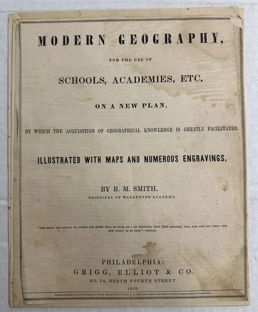 1849 Smith’s Modern Geography for the Use of Schools - Asia Africa America