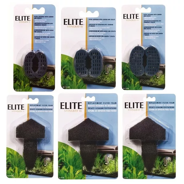 Elite Stingray Foam Pad / Zeo Carbon Cartridge 5, 10, 15 Fish Tank Filter Media