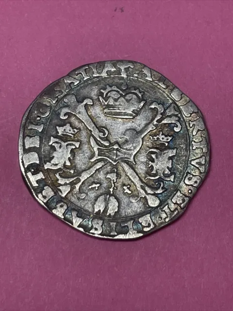 Monnaie Belgique Pays Bas Espagnols Albert Isabelle 1598 1621 1/4 Patagon # 325