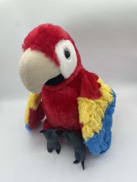 Wild Republic Parrot Scarlet Macaw Plush 12” Red Blue Bird Stuffed Animal Toy