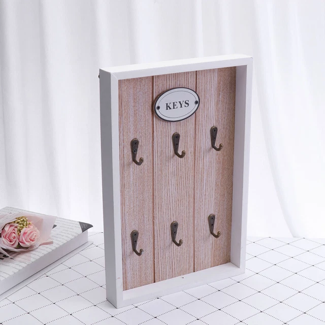 Portachiavi Da Muro In Legno Con Vetro - Organizer Chiavi Magnetico | 6 Ganci, Design Moderno