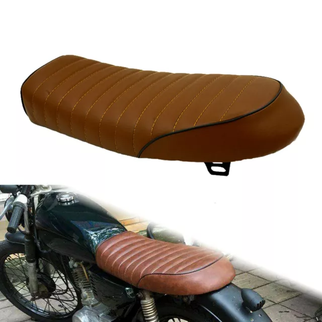 Motorcycle Cafe Racer Seat Flat Brat Saddle Universal For Honda Suzuki Yamaha