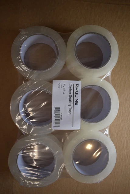 Rauline Packing Tape - 2 mil, 2" x 110 Yd, Clear (6 Rolls)
