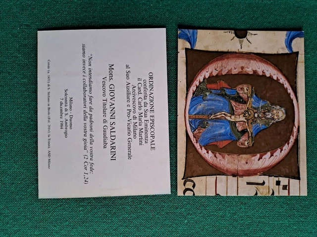 immaginetta ordinaz. episcopale di mons. Giovanni Saldarini, Milano, 7 dic. 1984