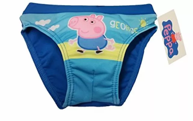 Costumi da bagno blu Peppa Pig George ragazzi età 2 3 4 5 6 anni nuovi con etichette