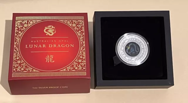 Australian Opal Lunar Series 2024 Year of the Dragon 1oz Silver Proof Coin