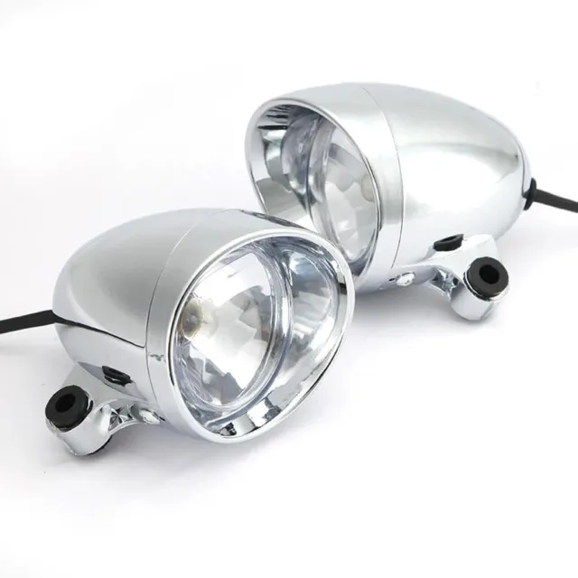 2x 4" Chrome Motorcycle  Front Headlight Fog Light Lamp for Harley