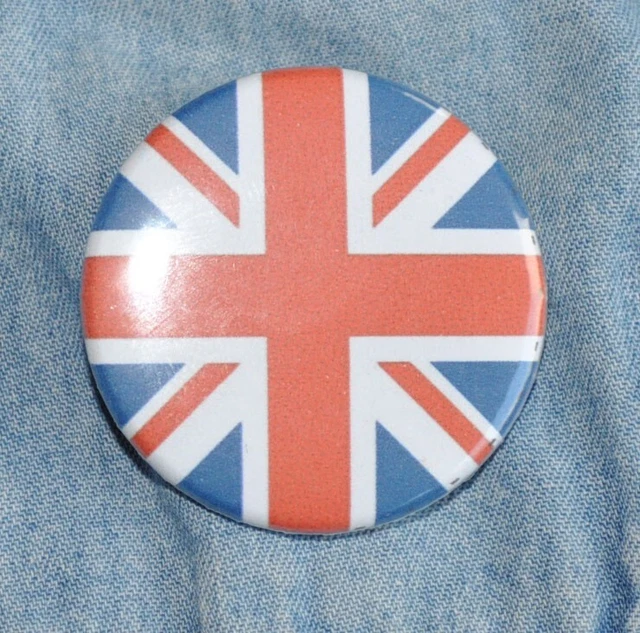 Broche Vintage En Métal Avec Blason Anglais Union Jack – Rare Et Typique