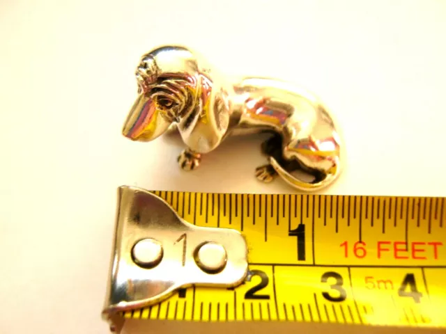 15grm Sterling Silver Basset Hound Dog Miniature Animal pet memorial mini figure