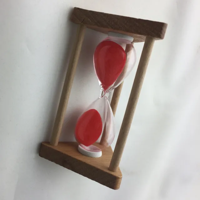 1 Minute Wooden Frame Sandglass Hourglass Sand Timer Home Table Decoration Red