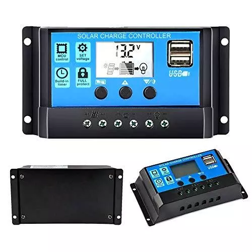 Y&H 30A 12V 24V Régulateur de charge solaire automatique Contrôleur PWM LCD D...