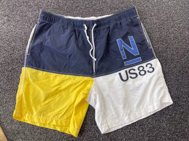 NAUTICA US83 SAIL Boat Swim Trunks Shorts XL Vintage 90s Color Block ...