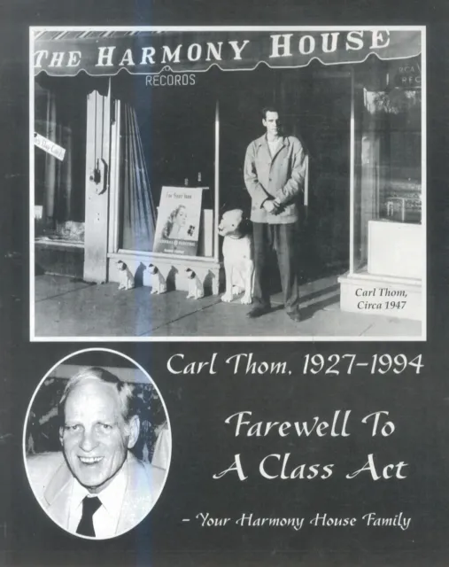 Hfbk15 Picture/Advert 13X11 Carl Thom 1927-1994 Harmony House Records