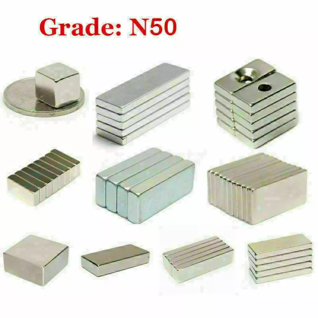 5/10/20/100PCS N50 Super Strong Magnet Neodymium Block Square Rare Earth Magnets