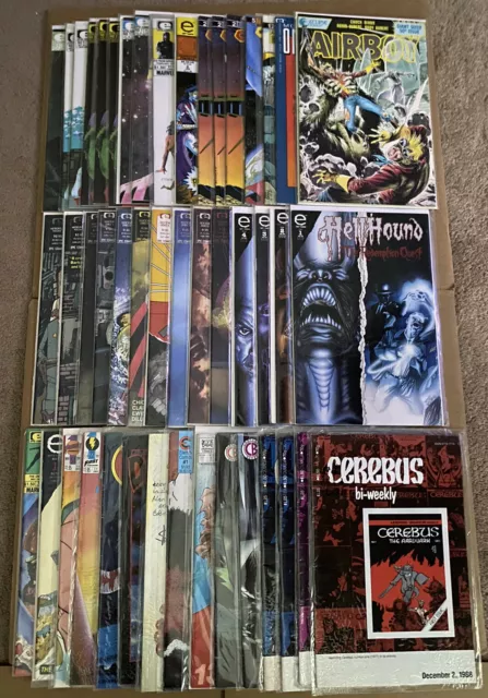 Lot of 46 Indie comic books 80s & 90s Epic Eternity Cerebus Cartoonist Kayfabe