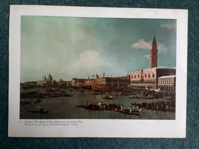 Venice, The Basin of San Marco on Ascension Day, Canaletto, Vintage Colour Print