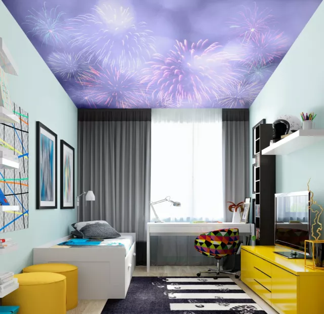 3D Purple Fireworks 036 WallPaper Murals Wall Print Decal Wall Deco AJ WALLPAPER