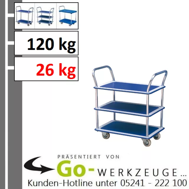 Robuste Étage, Chariot de Table, Capacité de Charge 120 KG, Avec 3 Ablage-Ebenen