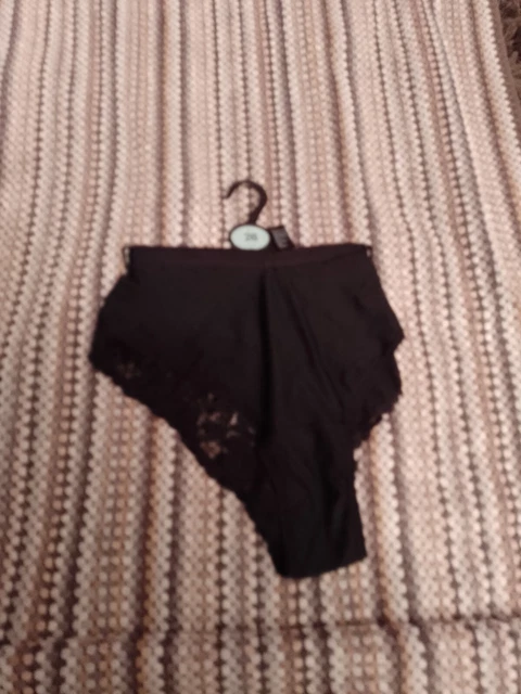 NWT Marks And Spencers Size 26 Black Miami Brazilian Knickers