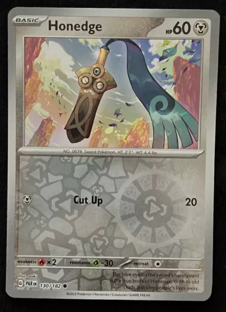 Honedge 130/182 Reverse Holo PAR Paradox Rift Pokemon Card NM