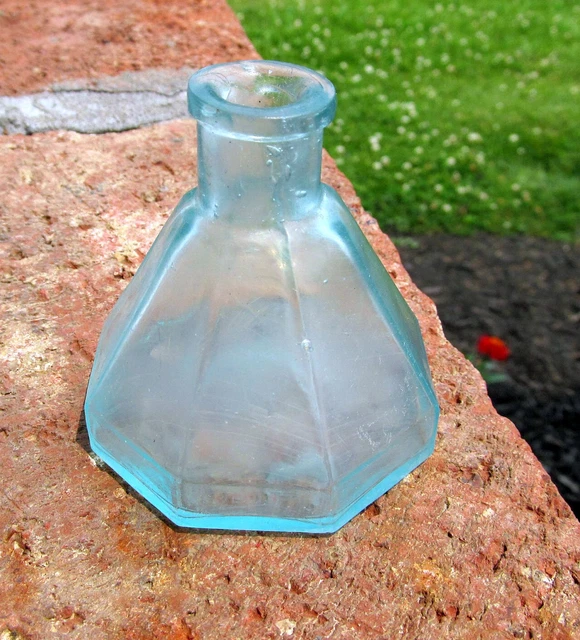 Civil War Era 8 Sided Umbrella Ink Bottle Privy Dug - Clean