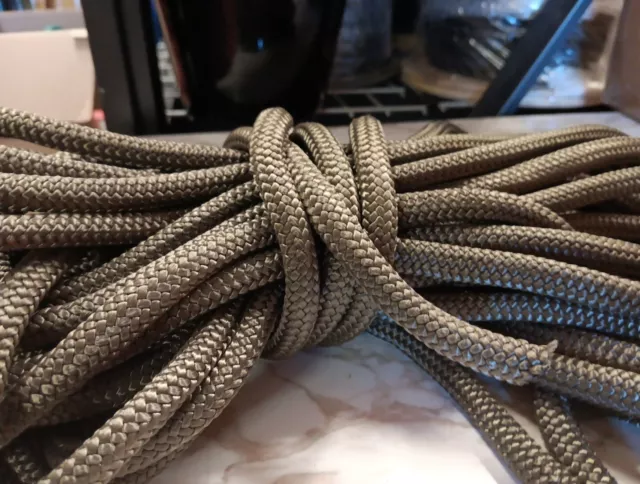 3/8" x 46 ft. Double Braid Nylon Rope . Olive . Made In USA