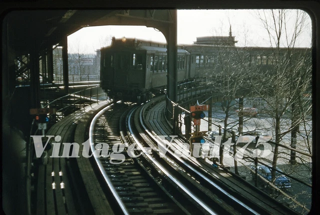 Original Slide Ny Nyc Transit Irt Subway Nycta 3Rd Ave El Kodachrome 1950'S