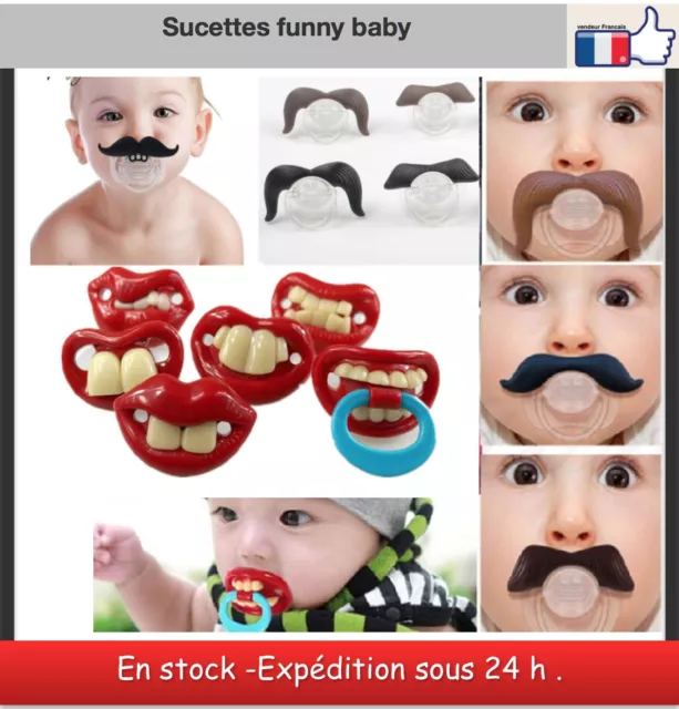 Tétines sucettes silicone bébé humoristiques drôle originales