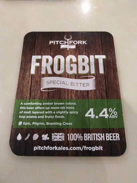 Pitchfork Ales Frogbit Bier Bitter Ale Bar Pub Pump Clip Mansave