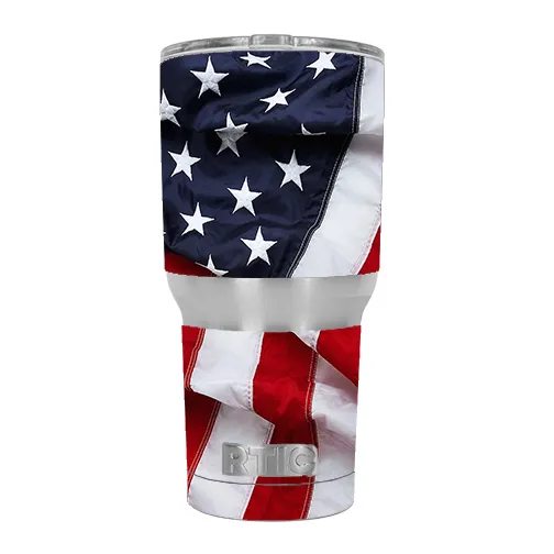 Skin Decal for RTIC 30 oz Tumbler Cup (6-piece kit) / US Flag, America Proud