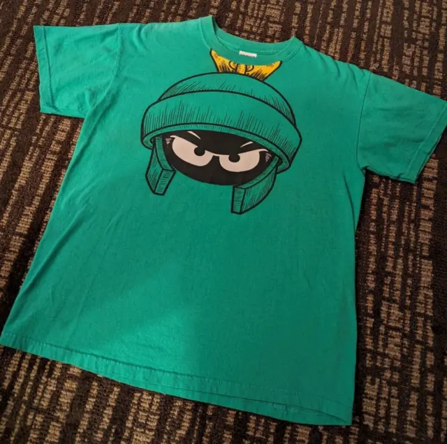 GILDAN LOONEY TUNES Marvin the Martian Face Green Size M Medium T-Shirt ...