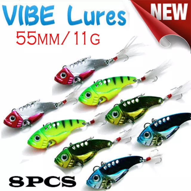 8X Fishing Switchblade Blade VIBE VIB Metal Lures 55mm 11g Bream Bass Flathead