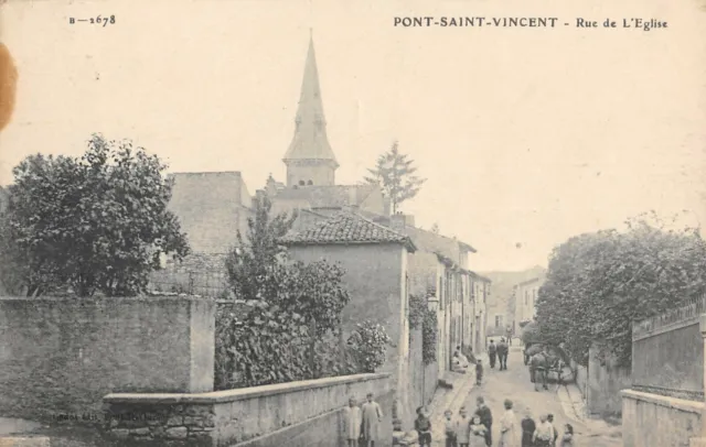 Cpa 54 Pont Saint Vincent Rue De L'eglise