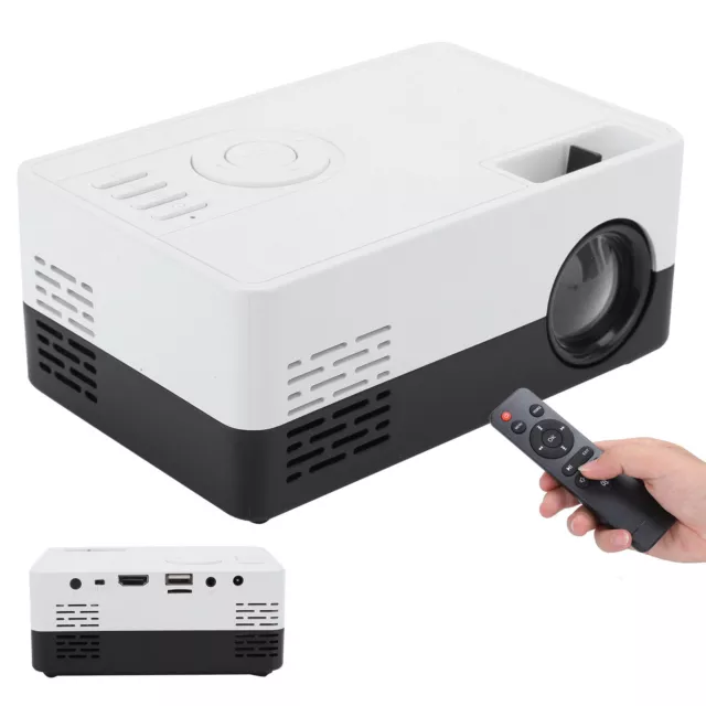 (Black And White Transl)LED Projector Hifi Stereo Manual Focusing Mini