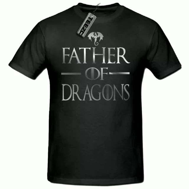 T-shirt argento Father Of Dragons Fathers Day, t-shirt Game Of Thrones, GOT t-shirt