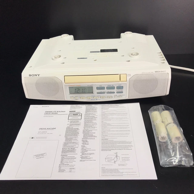 SONY ICFCD513 UNDER Counter Clock Radio AM FM CD Player W