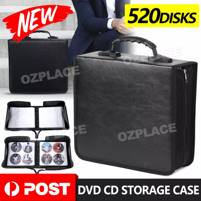 520 Disc CD DVD Case Wallet Storage Holder Booklet Album Folder Bag Sleeves AU