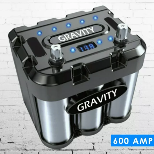 Gravity 600A Car Audio Battery Stiffening Power Capacitor Mobile Stereo System